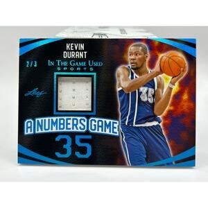 2024 Leaf In The Game Used Kevin Durant A Numbers Game Blue Jersey Patch 2/3 SP